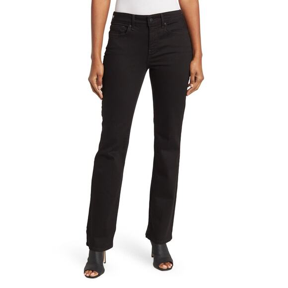 NYDJ Women's Size 16 Black Marilyn Straight Leg Cotton Blend Denim Jeans - Picture 1 of 14